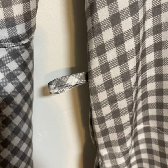 40 Winks Gray White Gingham Women's Kimono Cardigan Size S/P - Picture 12 of 13